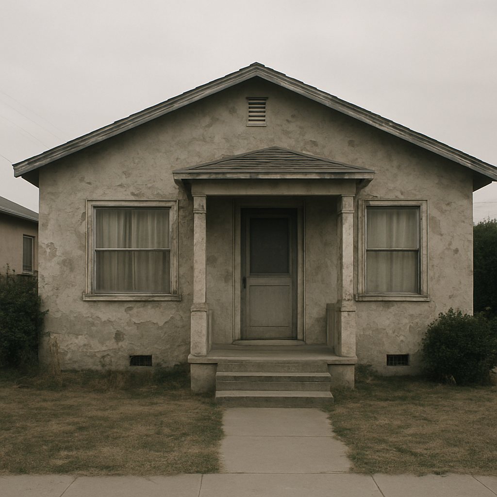 Exterior stucco home repaint before